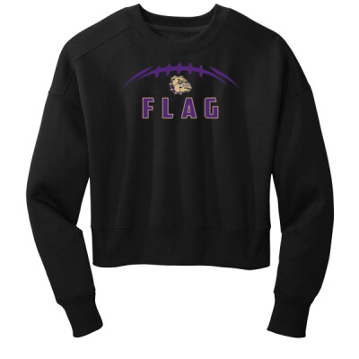 Ladies Bulldog Flag Football Fleece Cropped Crewneck Thumbnail